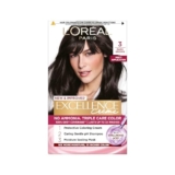 L’Oréal Paris Permanent Hair Colour, Radiant At-Home Hair Colour with up to 100% Grey Coverage, Pro-Keratin, Up to 8 Weeks of Colour, Excellence Crème, 3 Natural Darkest Brown, 72ml+100g