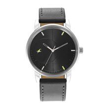 Fastrack Stunners Quartz Analog Black Dial Grey Leather Strap Watch for Guys – NS3278SL01