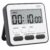 AERYS Digital Kitchen Timer and Stopwatch, Large LCD Display, 24-Hour Countdown, Loud Alarm, Magnetic Back, Retractable Stand, Flashing Light, for Study, Cooking, Office (Black)