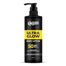 Beardo Ultraglow SPF 50 PA+++ Body Lotion for Men, 250 ml | Sun protection,Hydrating & Light Weight Winter Moisturizer for Body | Moisturizes & Nourishes Dry Skin | Body Butter for Men