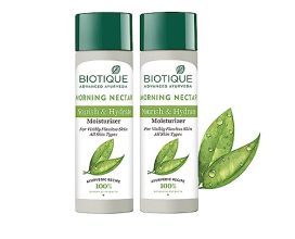 Biotique Bio Morning Nectar Moisturizer For All Skin Types, 120Ml (Pack Of 2)