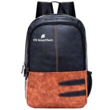 F5 Smarttech 20L Small Faux Leather Water Resistant Anti Theft Laptop Backpack For 16 Inch Laptop/Backpack For Men/Women (Navy)