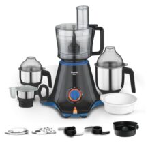 Preethi Zion 750W Mixer Grinder, 4 Jars, Food Processor & Flexi Lid, Black