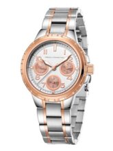 French Connection Chronéa | Silver Dial | Rose Gold Two Tone Stainless Steel Strap | Quartz Watch for Women – FCO6SRTM