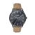 Sonata Poze Quartz Black Dial Tan Leather Strap For Men-Sp70046Nl01W