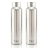 Sizzle Stainless Steel Water Bottle Set of 2 Durable & Leak-Proof | Single wall | For Office, Home, Kids, School For Women Men | 1000 ml Each| SFB-508 x 2