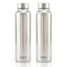 Sizzle Stainless Steel Water Bottle Set of 2 Durable & Leak-Proof | Single wall | For Office, Home, Kids, School For Women Men | 1000 ml Each| SFB-508 x 2