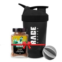 Rage Coffee Silk Blend Classic 60 Gm + Multi-Purpose Shaker | Ideal For Gym, Protein Shakes & Coffee – Powder, Bottle