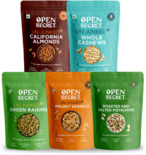 OPEN SECRET Badam Almonds Cashews Kishmish Raisins Akhrot Walnuts Pistachios Dry Fruit Combo Assorted Nuts(5 x 200 g)
