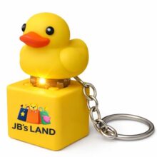 Jb’S Land Duck Led Keychain Toy With Light & Sound, Cute Press Duck Mini Keyring For Kids, Stress Relief Toy For Backpack, Bag & Keys, Funny Quack Gift, Boys & Girls