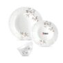 Treo by Milton Opalware Aurelia Arashi Dinner Set of 6 | Serving for 2 | Microwave & Dishwasher Safe | Bone-Ash Free | Tempered Toughness | Plates & Bowls | Crockery Set for Dining & Gifting