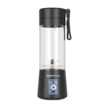amazon basics Portable Blender | 150 Watts Motor | 2000 mAh USB | Rechargeable Battery | BPA-Free Lid | ABS Plastic Body | Easy to Clean | 380 ml Jar | Black