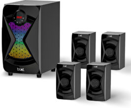 boAt 1500 Pro with Dynamic RGB LEDs, EQ Modes & Master Remote Control 80 W Bluetooth Home Theatre(Space Black, 4.1 Channel)