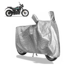 Sulfar Bike Cover for Royal Enfield Scram 411 (Adventure) | Waterproof, Dustproof & UV Protected | All Weather Two Wheeler Cover (Silver) New 2026 Variants