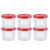 SIMPARTE Smart Slim Storage Air-Tight & Leak Resistant Round Modular Container for Juice, Snacks, Spices, Condiments, Dry Fruits, Stackable, BPA Free, Refrigerator Safe (250ml, Set of 6, Red)
