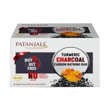 Patanjali Turmeric Charcoal Body Cleanser Natural Body Cleansing Soap For Men & Women With Activated Charcoal Bathing Bar For Glowing, Smooth & Soft Skin 125 Gm Pack Of 4 (3+1)