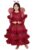 Girls Glitter Tulle Tiered Gown with Butterfly Wings, Ruffle Detail, Fairy Costume Dress (Standard, MAROON, 3-6 MONTHS)