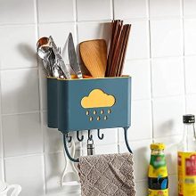 jk enterprise Self Adhesive Wall Mounted Kitchen Cutlery Spoon Fork Knife Chopstick Holder Organizer Stand Random Color 1pc