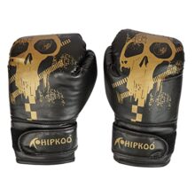 Hipkoo Sports Skeleton Heavy Boxing Gloves for Competition & Training in Boxing, MMA & Sparring Muay Thai | Suitable for Adult Men, Women & Kids (Black, 10 Oz) (1 Pair)