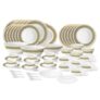 Larah by Borosil Regal Fluted Series Opalware Dinner Set | 66 Pieces for Family of 6 | Microwave & Dishwasher Safe | Bone-Ash Free | Crockery Set for Dining & Gifting | Plates & Bowls | White