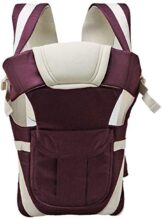 Smilecasters Adjustable Cotton Hands-Free 4-in-1 (with Comfortable Head Support and Waist Belt) Baby Carrier; Purple