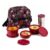 CELLO Bella Lunch Box with Bag for Office Use, Maroon | 225ml, 375ml, 550ml Microwave & Oven Safe Containers with 500ml Tumbler, Airtight Snap Lock Leak Proof Insulated Tiffin Box for College & Travel