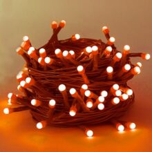Lexton 40 Led Power Pixel Serial String/Fairy Light | Plug Sourced | Suitable For Home & Outdoor Decoration, Diwali, Christmas, Ramadan, Wedding, Party, Festival (Pack Of 5, Orange)
