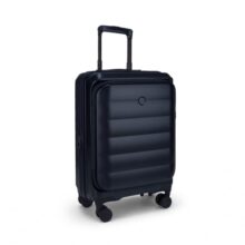 F Gear Valencia 54cm Small German Makrolon Polycarbonate, Front-Opening Hard Luggage | 8 Super Silent 360° Spinner Wheels, Cabin Suitcase for Travel | Expandable, Lightweight, TSA Lock | Navy