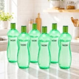 Nayasa Loopy 1000 ML Pet Plastic Fridge Water Bottles Set of 6 | BPA Free | Leak Proof | Airtight Lid | Green