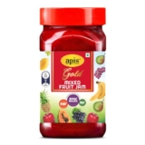 ApisGold Mixed Fruit Jam 1kg Jar | Made with Real Fruit Ingredients | Enriched with Iron, Zinc and Vitamin B6, B12 | Delicious Breakfast Spread for Bread, Toast & Sandwiches | Vegetarian