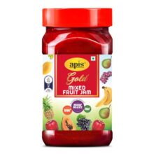 ApisGold Mixed Fruit Jam 1kg Jar | Made with Real Fruit Ingredients | Enriched with Iron, Zinc and Vitamin B6, B12 | Delicious Breakfast Spread for Bread, Toast & Sandwiches | Vegetarian