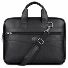 G-7 Leather House PU Leather Laptop Bag | Structured Office Messenger Briefcase with Adjustable Shoulder Strap | Executive Laptop Bag for Office & Travel