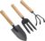 Leafly Garden Hand Tools, 3-Piece Steel Gardening Tool Set Includes Hand Shovel, Hand Rake and Cultivator with Wooden Handle Suitable for Potted Plants,Ideal Garden Tool (Big)