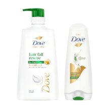 Dove Hair Fall Rescue Shampoo 650ml & Dove Hair Fall Rescue Conditioner 175ml, Combo | For Thicker Hair | Enriched with Nutrilock Actives