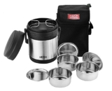 Milton Thermosteel Hot Meal 3 Container Lunch Box, Silver