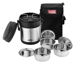 Milton Thermosteel Hot Meal 3 Container Lunch Box, Silver