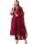 Maaesa Women Embroidered Anarkali Rayon Suit Set (Xxx-Large, Maroon)