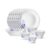 Larah by Borosil 19 Pieces Blue Eve Opalware Dinner Set for Family of 6 | Microwave & Dishwasher Safe Silk Series Crockery for Dining & Gifting, Bone Ash Free Plates & Bowls