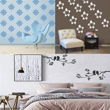 Kayra Decor Damask Allover Reusable PVC Wall Stencil (16 x 24-inch) Pack of 3