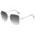 French Connection|Silver Full Frame Square Sunglasses|100% UV Protected (Uv 400) Grey Gradient Faded Lens|Women’s|Large|FC 7630 C3 S