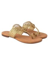 Shoetopia Chic Comfort & Stylish Golden Kolhapuri Flats For Women & Girls /EU42