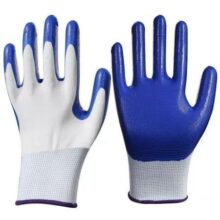Axisgrip Multipurpose Nylon Anti Cut Pu Nitrile Coating Work Safety Gloves (Whi-Bluepair1)