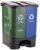 Nayasa 2-in-1 Pedal Dustbin – 19 L (9.5 L Each) | Dual Compartment Wet & Dry Waste Bin with Detachable Inner Bins | Hygienic Plastic Pedal Bin | Green & Blue