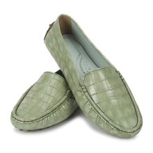 YOHO Bliss Comfortable Slip On Semi Casual Loafer for Women | Stylish Fashion Moccasins Range | Cushioned Footbed Finish | Flexible | Style & All-Purpose | Formal Office Wear Shoe Olive