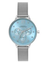 French Connection Bloom Light Blue Round Dial Womens Mult Function Watch FCN068SM