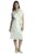 DL Woman Cream Solid V-Neck Short Sleeves Knee Length Wrap Dress