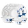Larah by BOROSIL Fluted Series Ageria Opalware Dinner Set | 19 Piece for Family of 6 | Microwave & Dishwasher Safe | Bone-Ash Free | Crockery Set for Dining & Gifting | Plates & Bowls | White