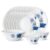 Larah by BOROSIL Fluted Series Ageria Opalware Dinner Set | 19 Piece for Family of 6 | Microwave & Dishwasher Safe | Bone-Ash Free | Crockery Set for Dining & Gifting | Plates & Bowls | White
