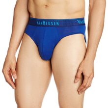 Van Heusen Men Briefs – 100% Pima Cotton – Colour Fresh, Ultra Soft, Solid_20001_Sodalite Blue_S