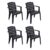 Nilkamal Chr2135 Plastic Mid Back With Arm Chair | Chairs For Home| Office – Outdoor – Garden | Dust Free |100% Polypropylene Stackable Chairs | Set Of 4 | Weather Brown
